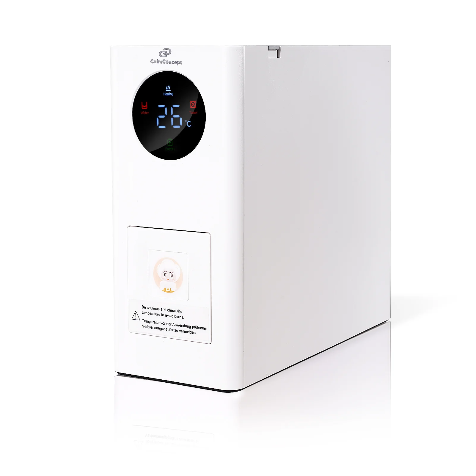 CalmConcept® Mini Warmhandtuchspender – Saubere und angenehm warme Einweghandtücher für Zuhause und unterwegs, Modell W2