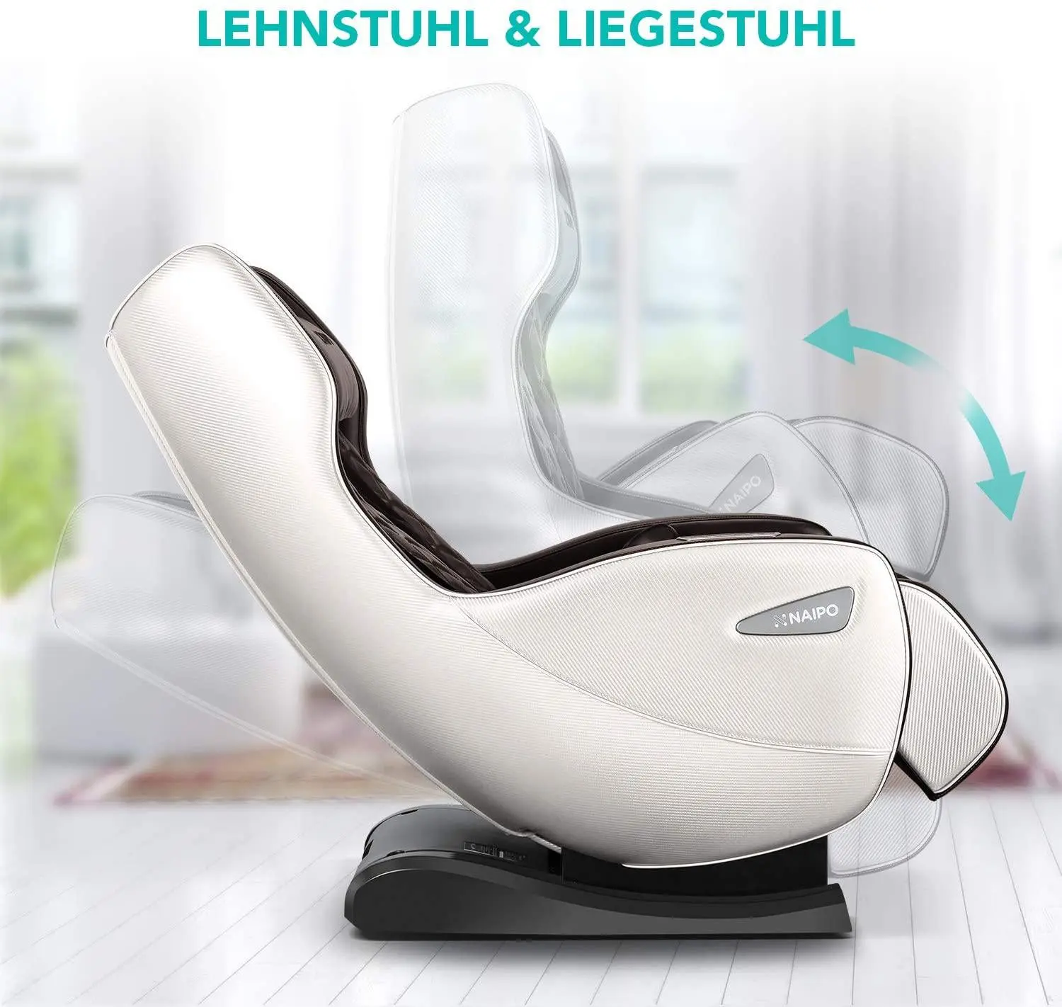 NAIPO Premium Massagesessel, Design-Award, Bluetooth, Liegefunktion, Space-Saving - Image 4
