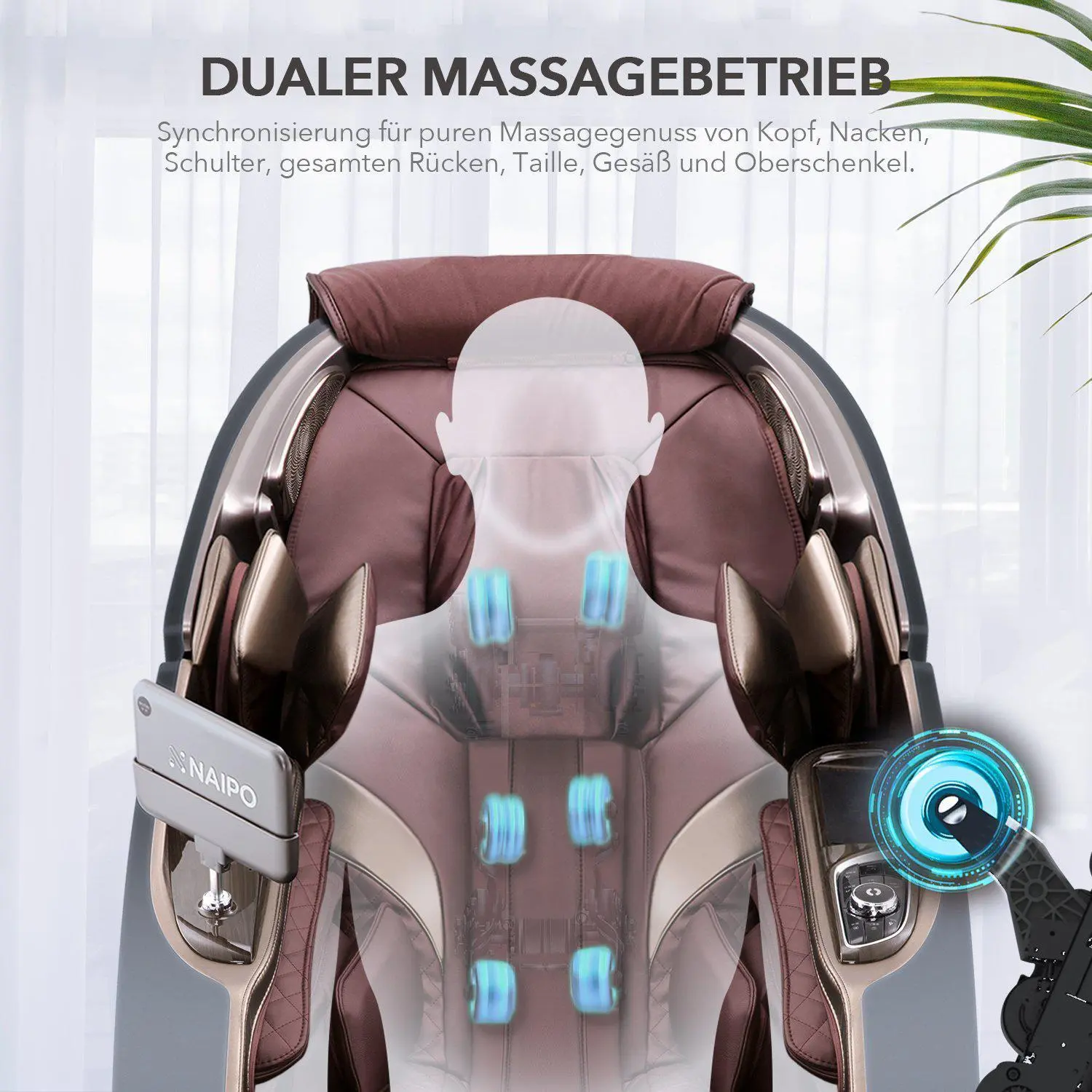 NAIPO 4D High-End Massagesessel, Raumkapsel-Design, integriertes Tablet - Image 12