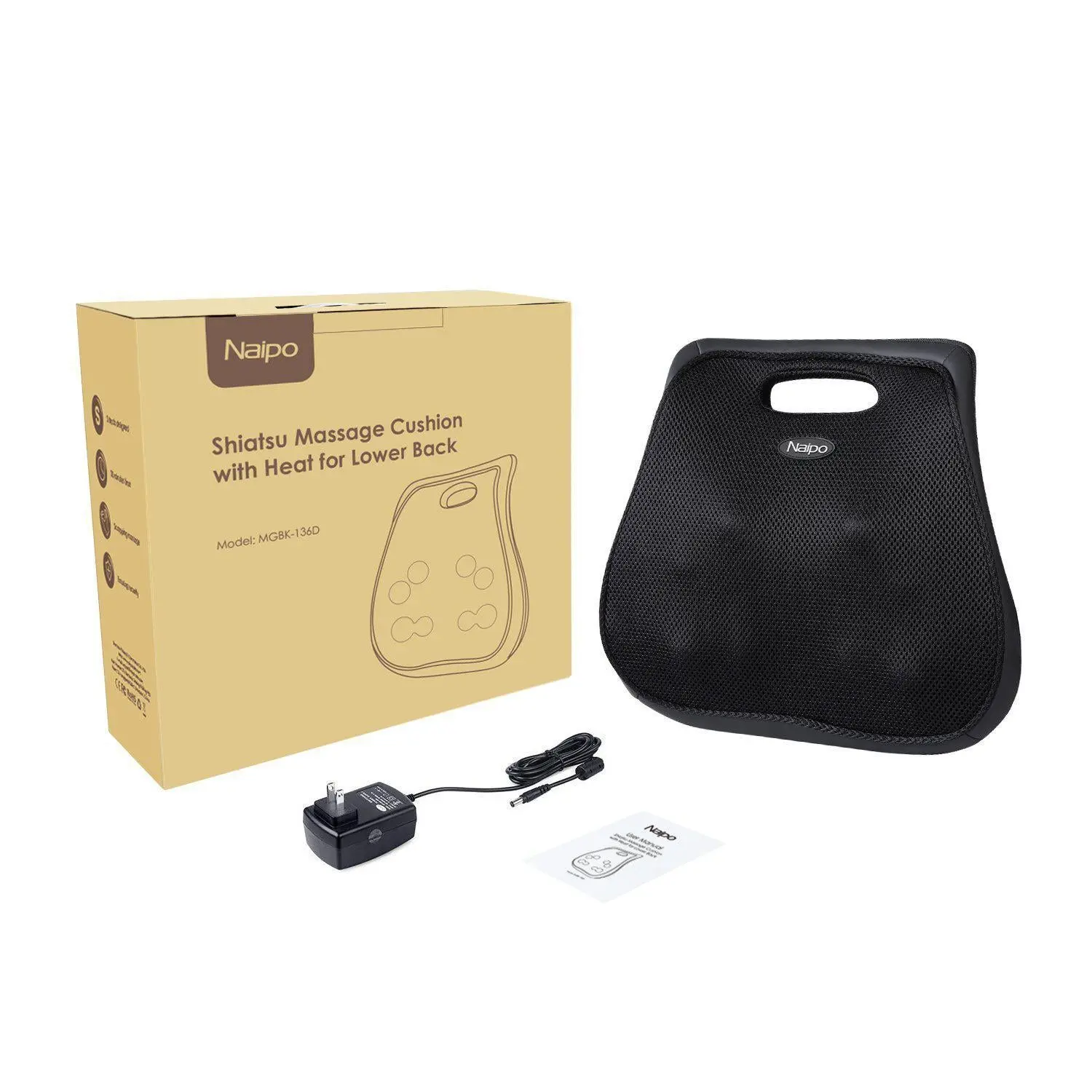 NAIPO Rückenmassagegerät, Shiatsu, Wärmefunktion, Massagegerät, EU Stecker - Image 8