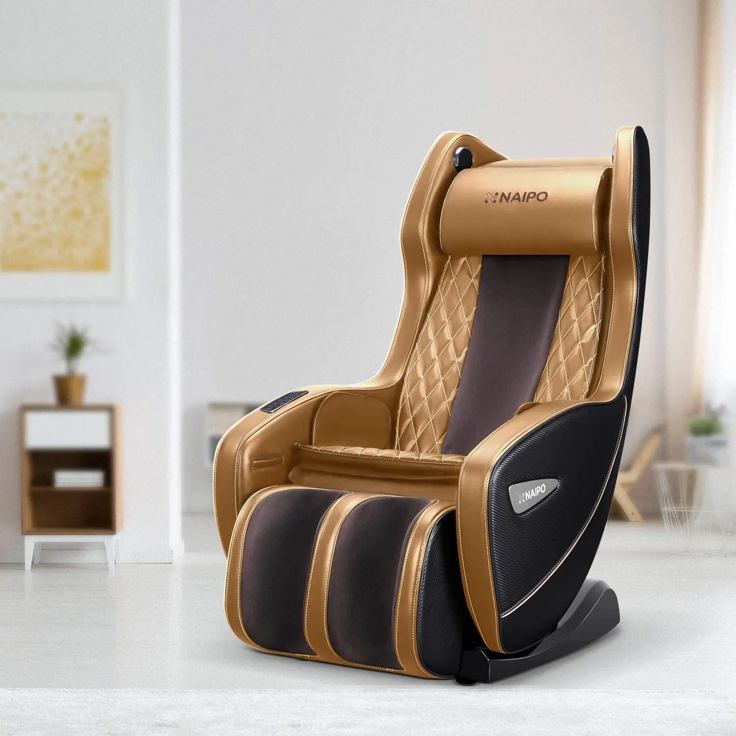 NAIPO Premium Massagesessel, Design-Award, Bluetooth, Liegefunktion, Space-Saving, Braun - Image 10