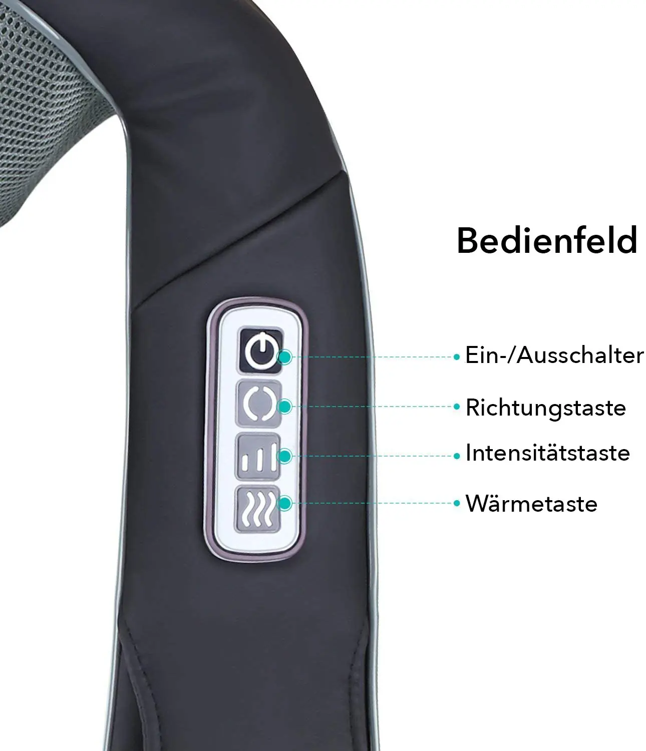 Naipo Massagegerät mit Akku, für Nacken Schulter Massage Shiatsu mit 3 Einstellbaren Geschwindigkeiten - Image 5